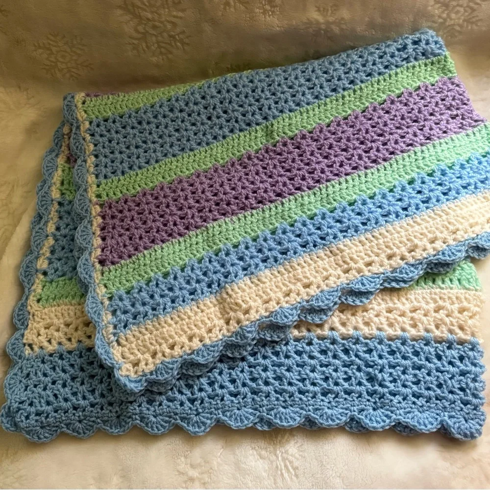 Colorful Crochet Baby Blanket - Picture 1 of 4
